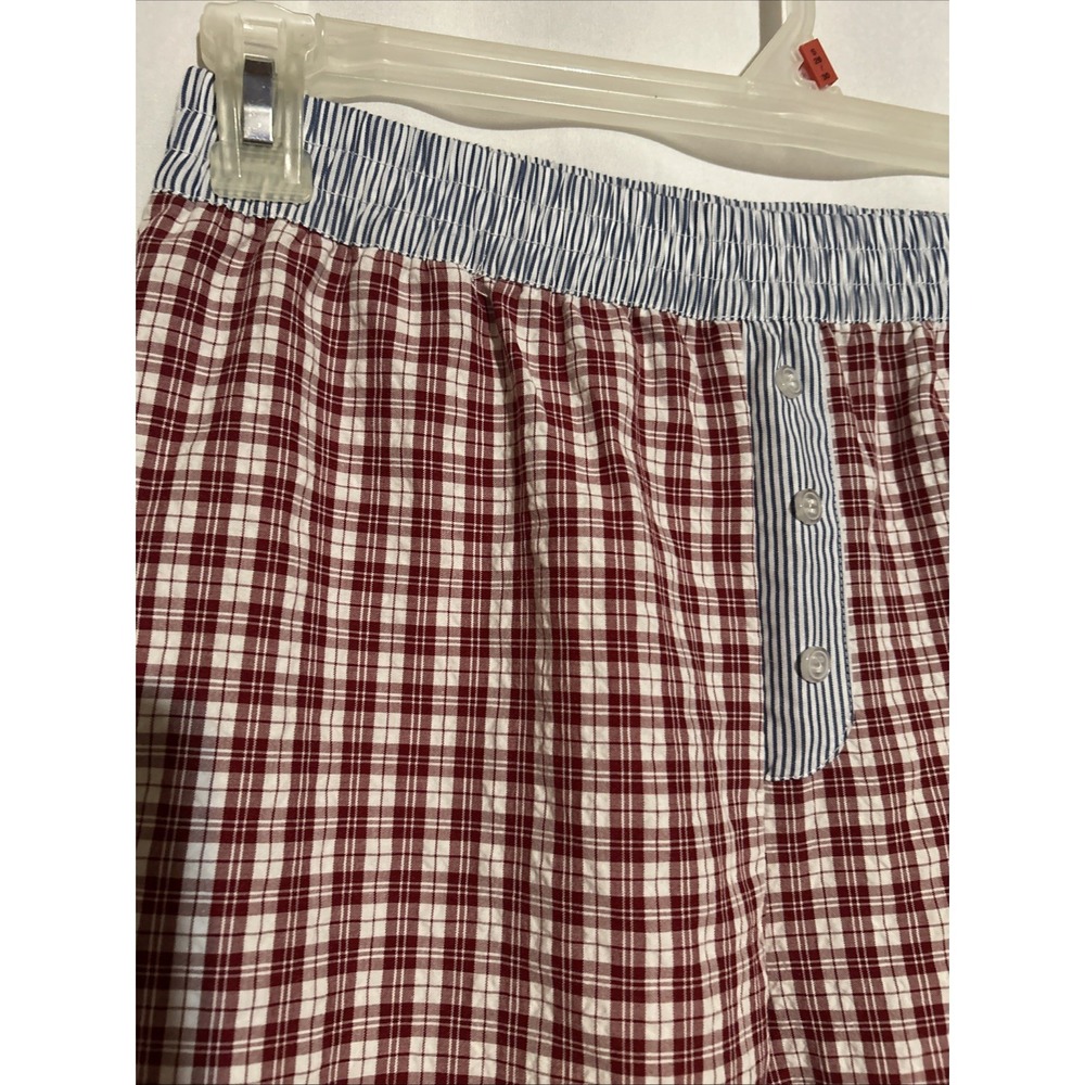 Sincerely Jules Wide Leg Pants Redchecked/Blue Stripe Contrast Size M - Picture 2 of 4